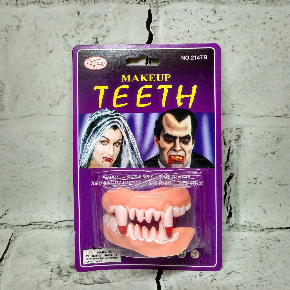 Зубы клыки вампира резиновые челюсть аксесуари на Хэллоуин (MA26-83-1)
