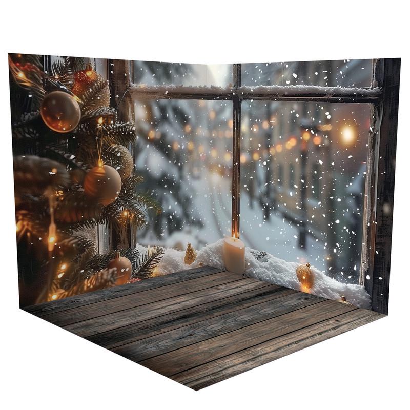 Фотофон новогодний угловой виниловый Frontlit 140x140 см 450 г/м2 №58553