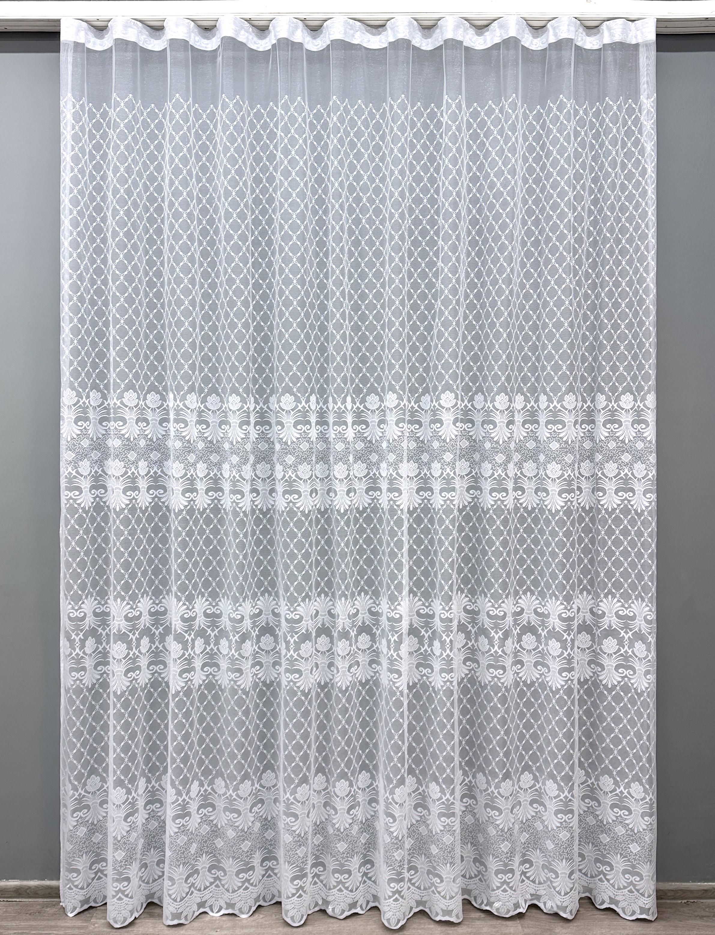 Тюль VR-Textil 646т Преміум жакард з краваткою 300х250 см Білий (40-309)