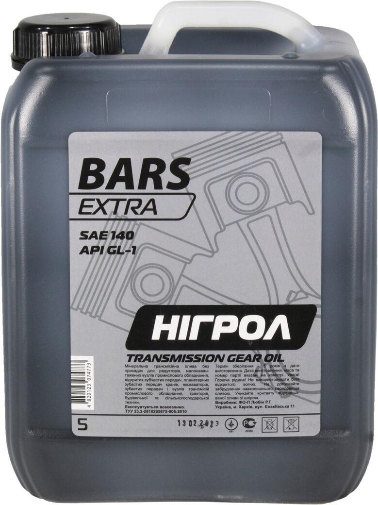 Трансмиссионное масло Bars Extra SAE 140 Нигрол 5 л (1401321)