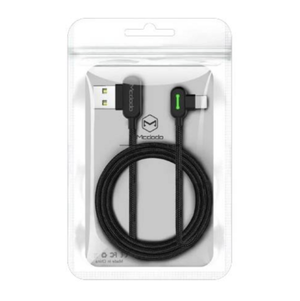 Кабель для iPhone iPad Mcdodo 90° USB to Lightning с LED подсветкой 3 м