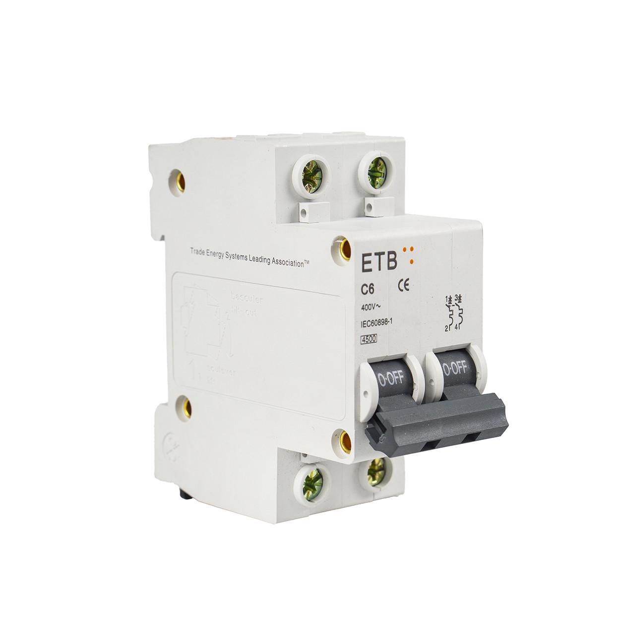 Автоматический выключатель TESLA ETB C6 2-полюсный 400V (130) - фото 3