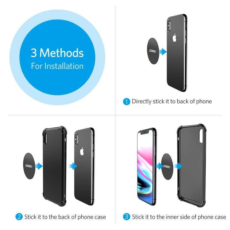 Пластина для магнитного держателя Ugreen металлическая прямоугольные 2 шт. Черный - фото 5 Пластина для магнитного держателя Ugreen металлическая прямоугольные 2 шт. Черный - фото 5