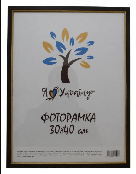 Фоторамка багет 1511 оргстекло 30х40 см Коричневый/Золотой (34144050)