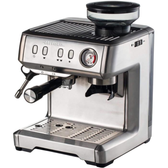 Кавоварка ріжкова Ariete 1313 1600 Вт 15 бар з кавомолкою Silver (00M131310AR0)