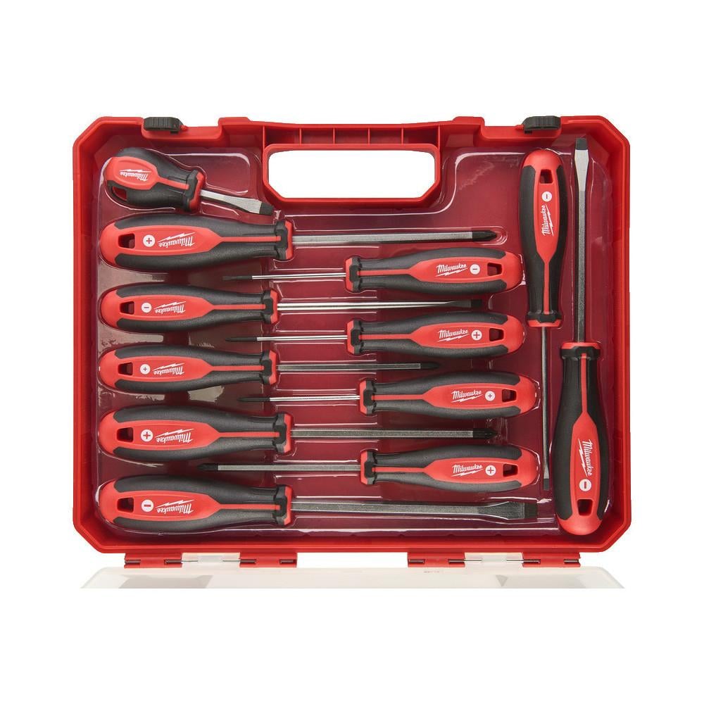 Набір магнітних викруток Milwaukee PH/PZ/SL в кейсі 12 шт. (4932472003)