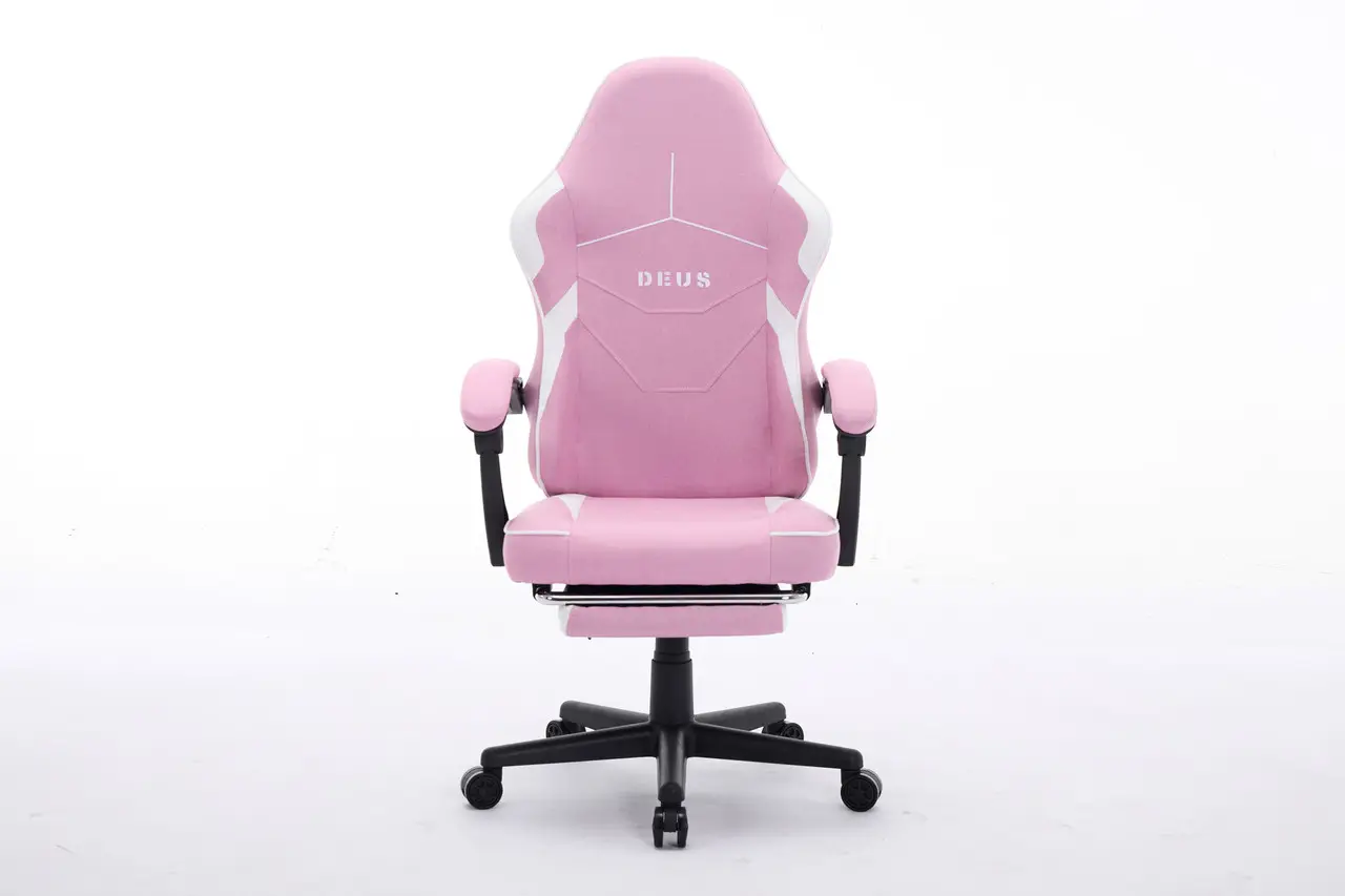 Крісло комп'ютерне Deus ED09 текстиль з підставкою для ніг Рожево-білий (2976) - фото 2 Крісло комп'ютерне Deus ED09 текстиль з підставкою для ніг Рожево-білий (2976) - фото 2