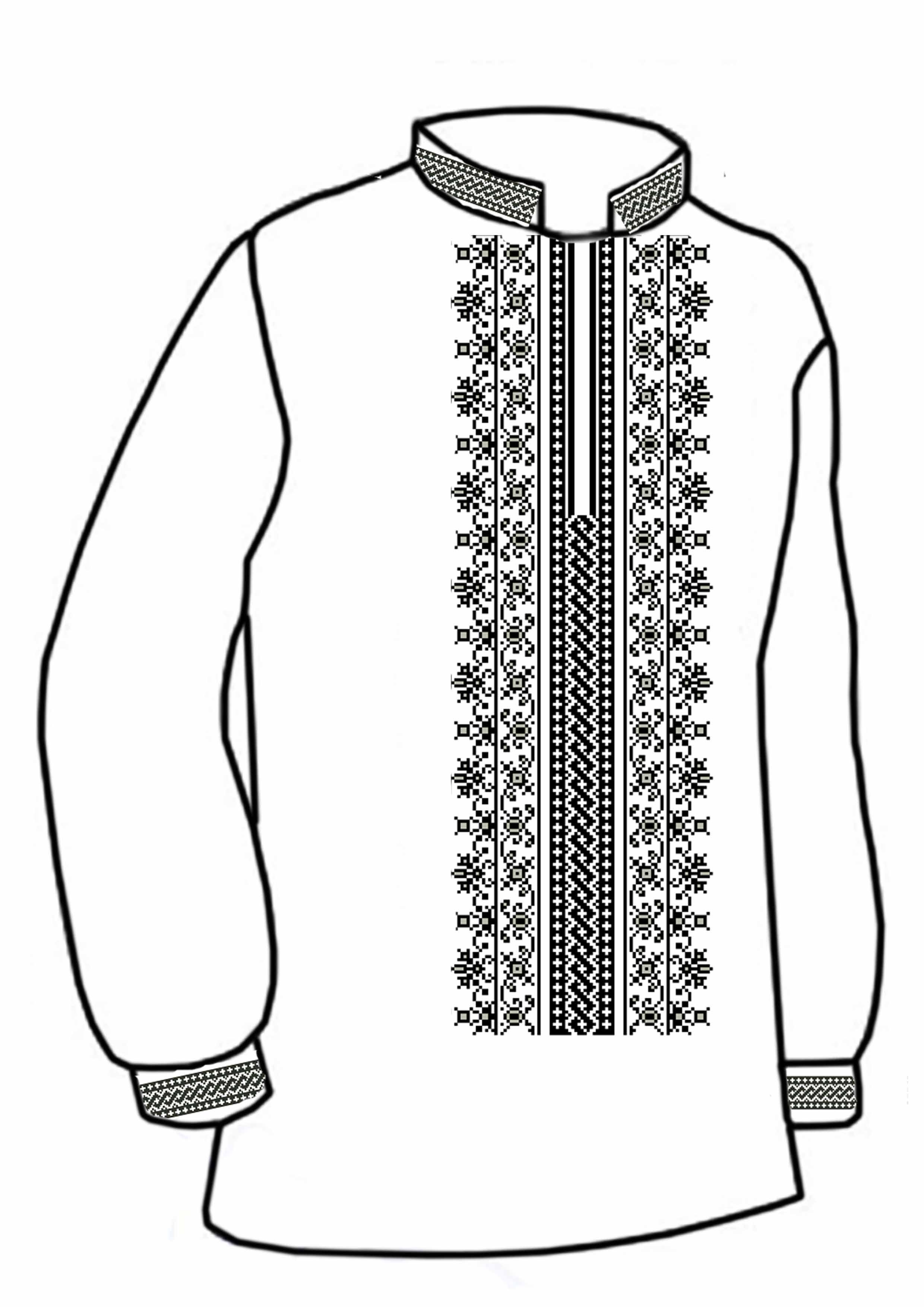 Заготовка для вишивки нитками або бісером сорочка СЧ-22 домоткане полотно