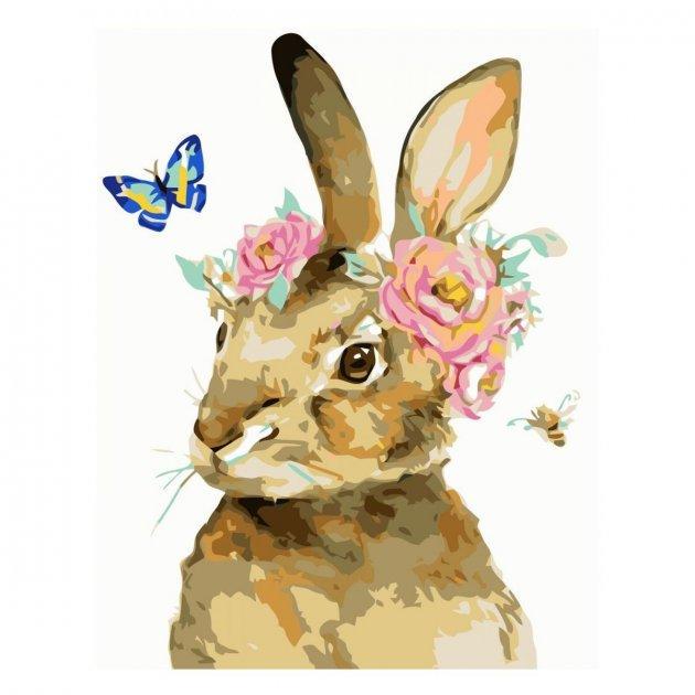 Картина по номерам Strateg Зайчик с венчиком 30x40 см (SV-0012)