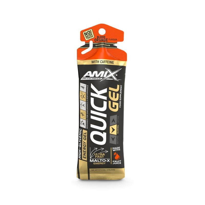 Энергетический гель с кофеином таурином и магнием AMIX Quick Gel 45 г Красный апельсин