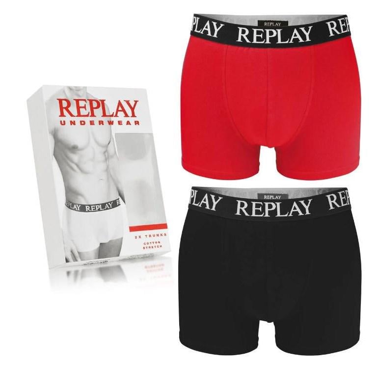 Труси боксери чоловічі анатомічні Replay 2 шт. XXL Чорний/Червоний (8658876) - фото 2 Труси боксери чоловічі анатомічні Replay 2 шт. XXL Чорний/Червоний (8658876) - фото 2
