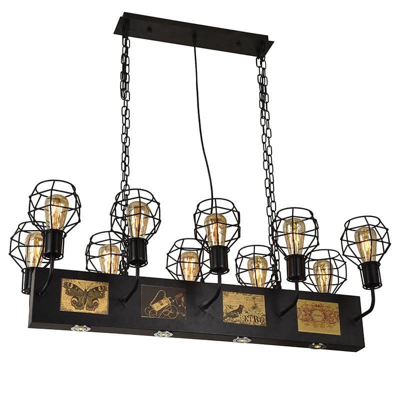 Люстра подвесная Light House ES-15577/10+4 Черный (9338)