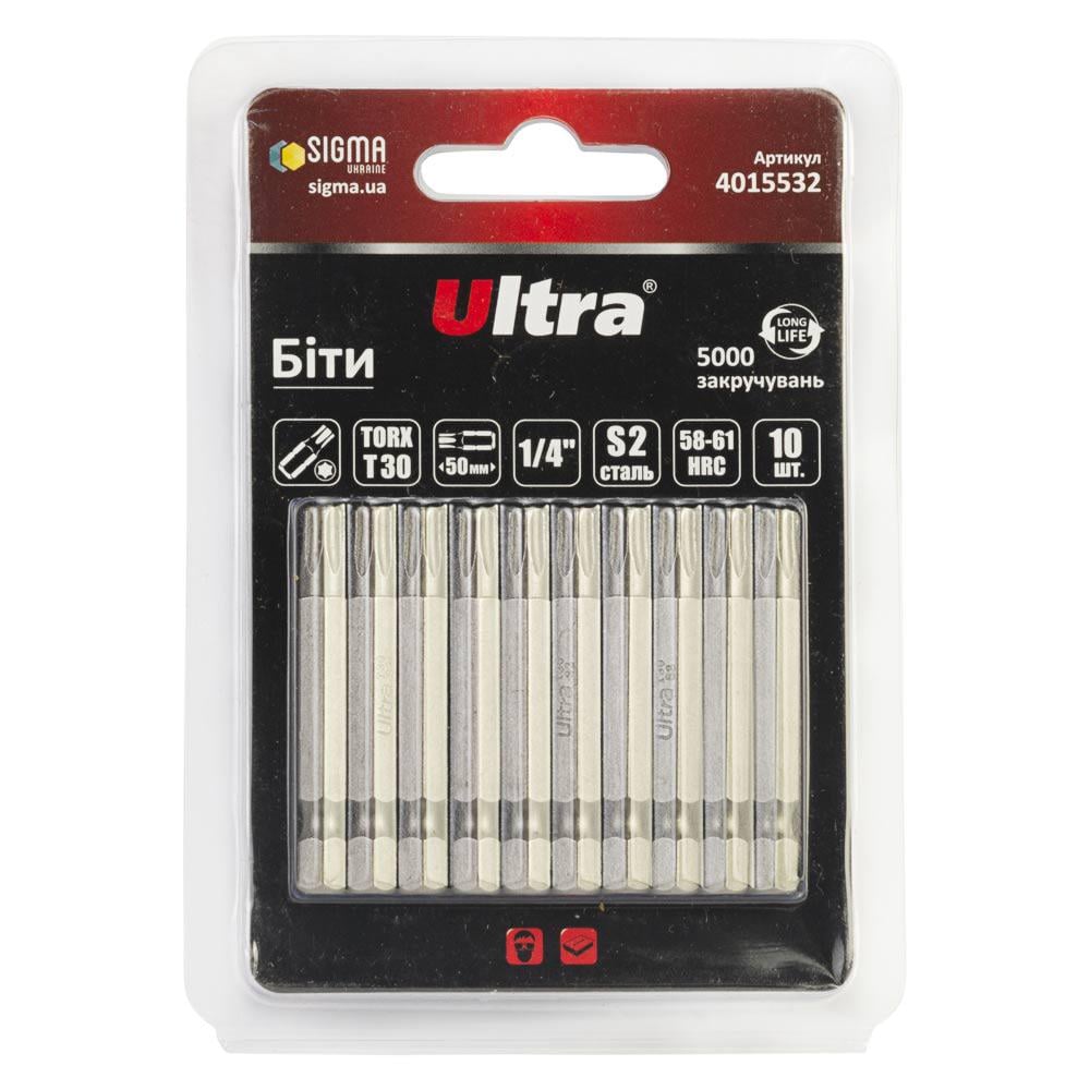 Набор бит Ultra TORX 30x50 мм 1/4" 10 шт. S2 в блистере (4015532) Набор бит Ultra TORX 30x50 мм 1/4" 10 шт. S2 в блистере (4015532)