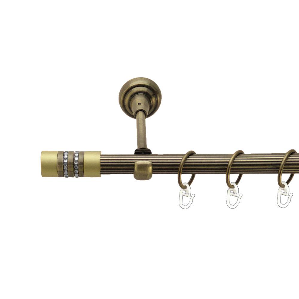 Карниз Orvit Енігма металевий однорядний відкритий рифлена труба кільце металеве 19 мм 200 см Антик (00-00017242)