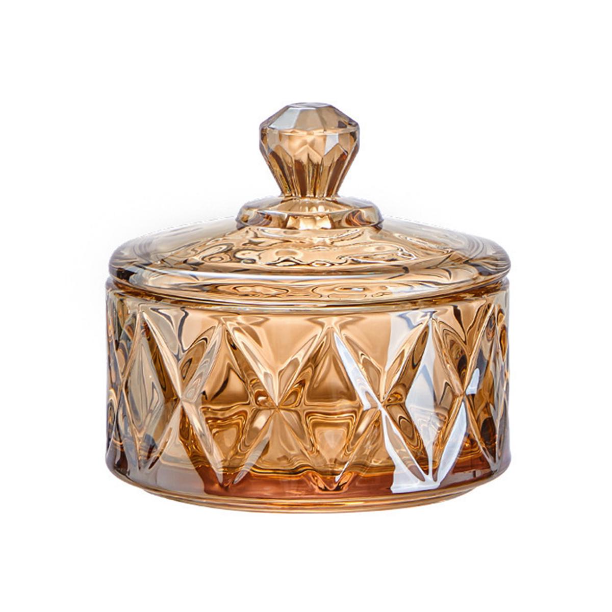 Конфетница с крышкой стеклянная под хрусталь (HP-YH-21)