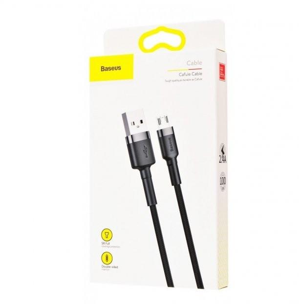 Кабель Baseus Cafule Cable USB for Micro 2.4A 1 м Gray/Black - фото 4