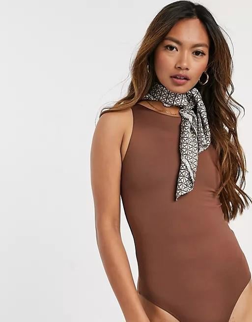 Боди-майка Stradivarius 10125 двойной однотонный S р. 42 Коричневый