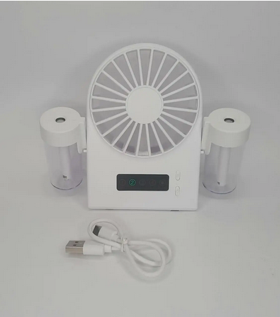 Вентилятор Mini Fan аккумуляторный с водой и Led дисплеем F8 1200 mAh Белый