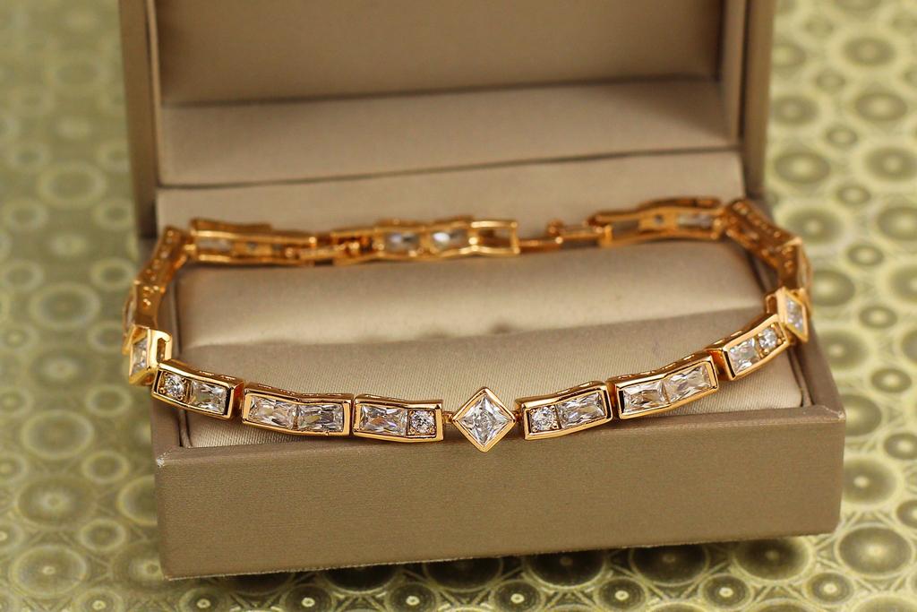 Браслет Xuping Jewelry Бриллиантовая магистраль 19 см 5 мм Золотистый (34111984)