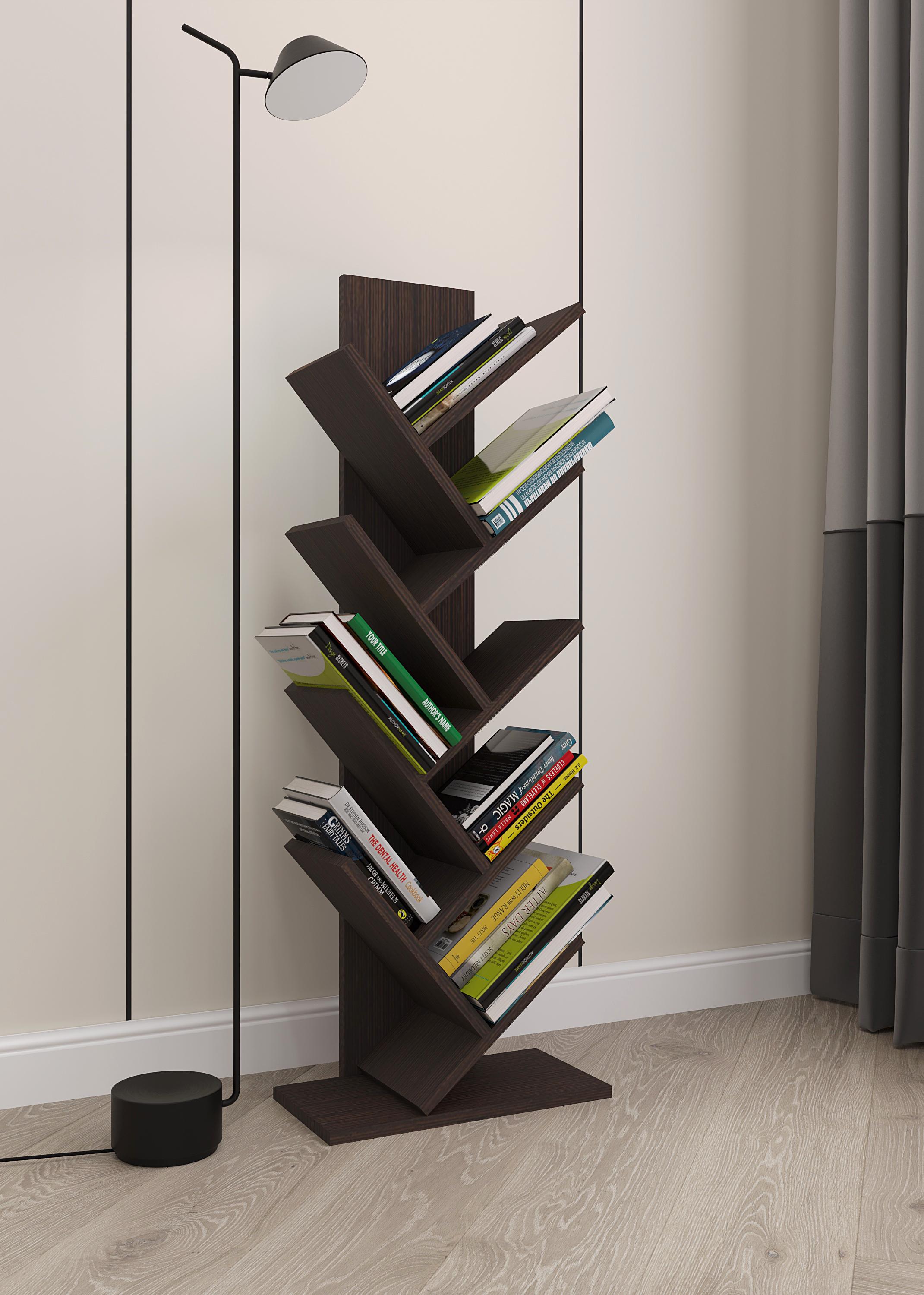 Полка книжная фигурная P-33 400x216x1100 мм Венге Магия