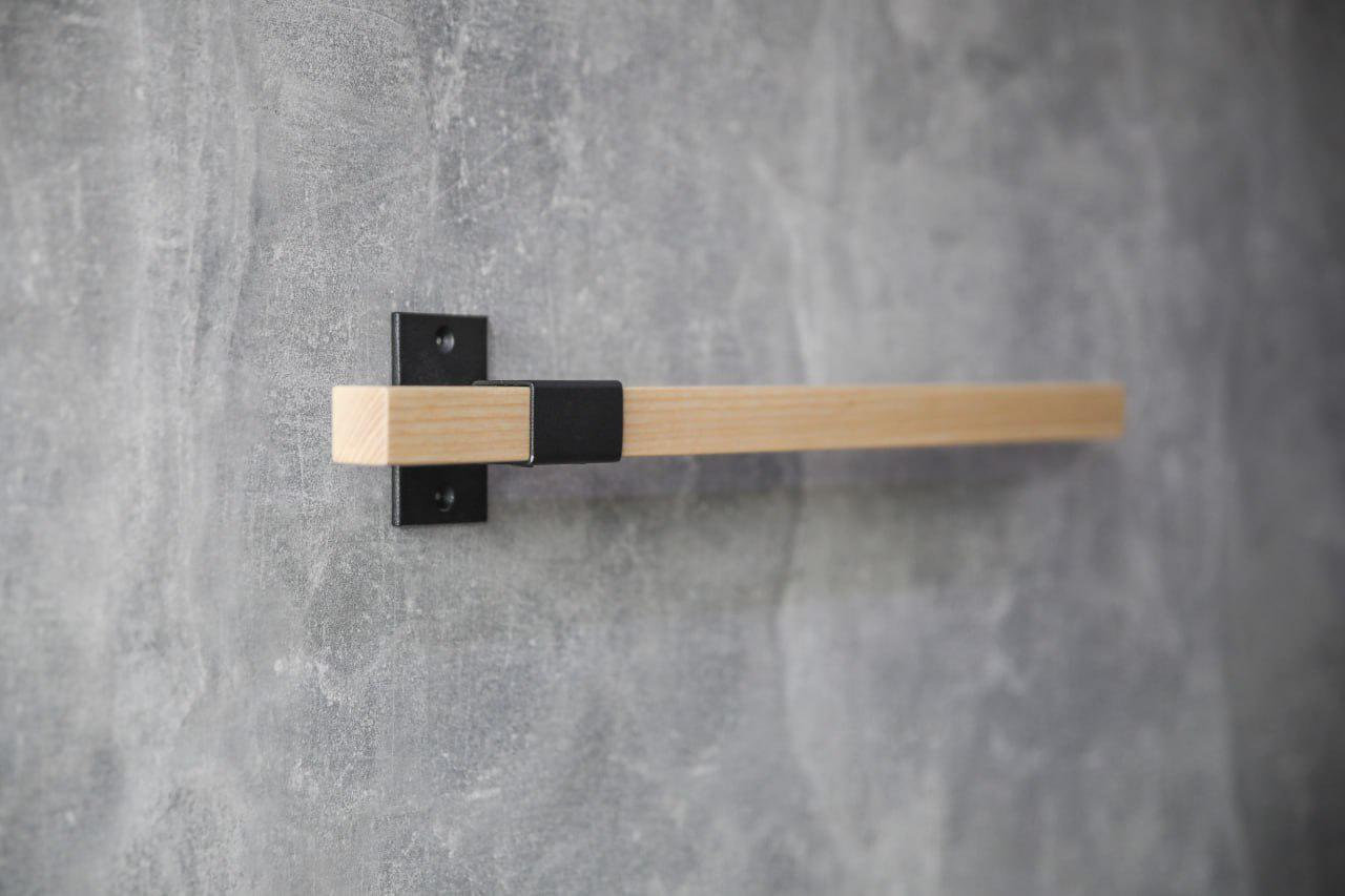 Тримач для рушників дерев'яний з металевим 60х8х8 см (ML-94.4) - фото 8