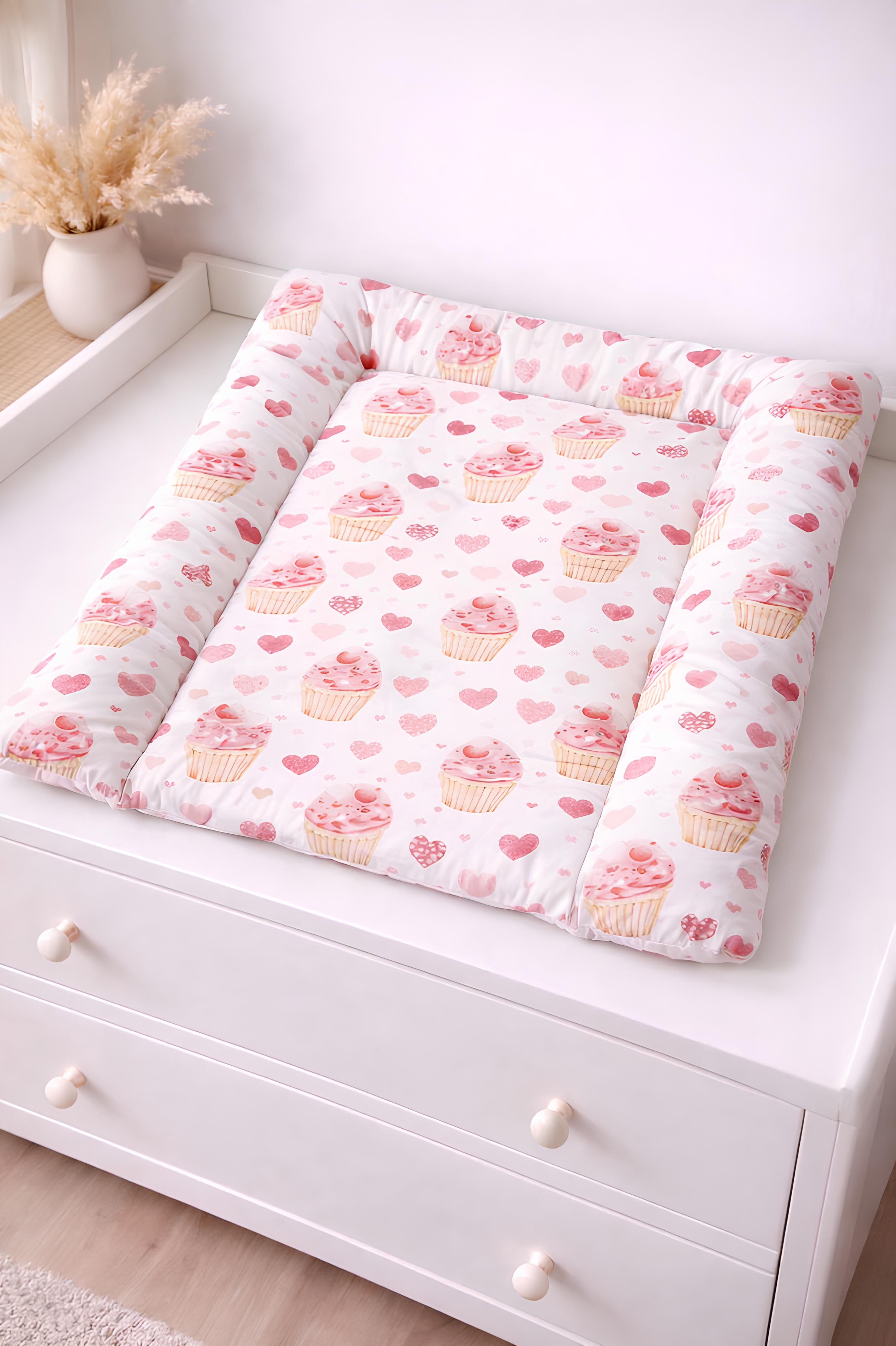 Матрас для пеленания BST с бортами синтепон съемный универсальный 70х55 см Малиновый (1875669101)