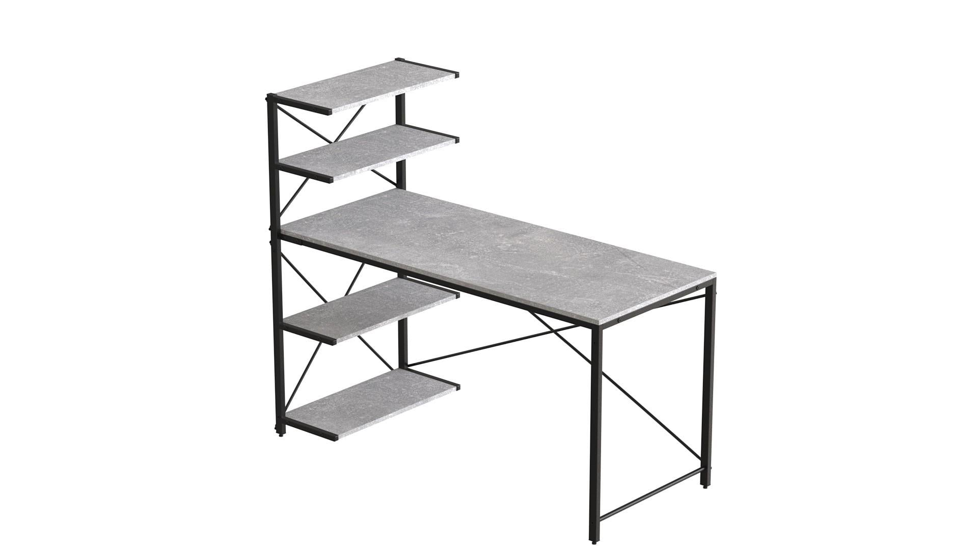 Компьютерный стол Ferrum-decor Джек ДСП 75x140x70 см Черный/Бетон (FRD-105322) Компьютерный стол Ferrum-decor Джек ДСП 75x140x70 см Черный/Бетон (FRD-105322)