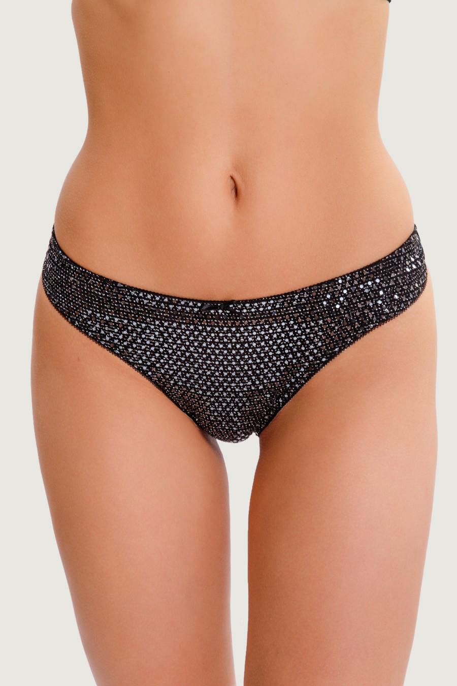 Трусики бразиліана Jadea р. 2/S Чорний/Срібний (71665)