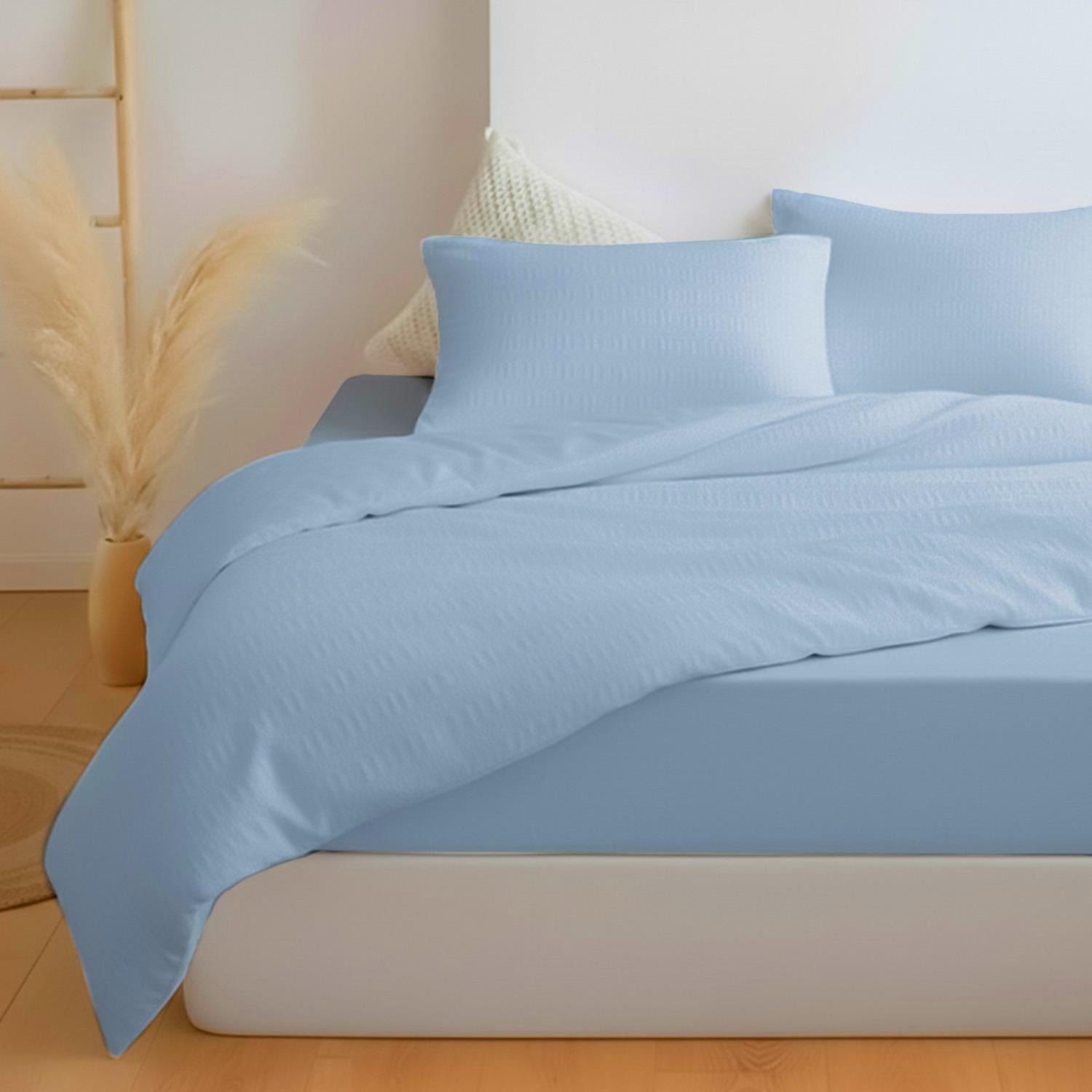 Комплект постельного белья Zastelli 14-4121 Blue Bell/Blue Bell жатка хлопковая евро 200х220 см Голубой