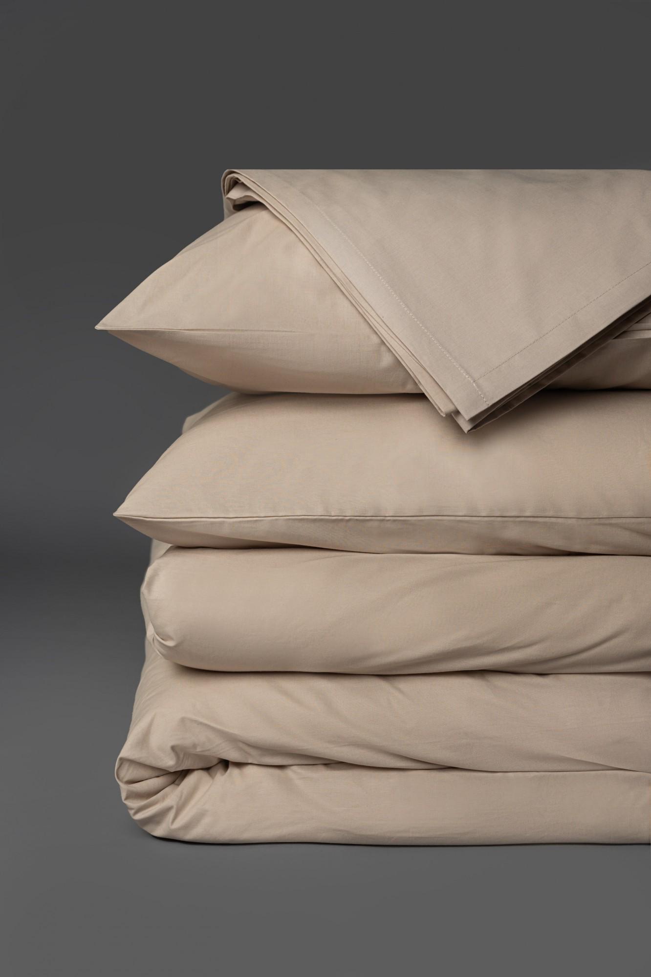 Комплект постельного белья Soline из хлопка Семейный 160х220 см 2 шт. Бежевый