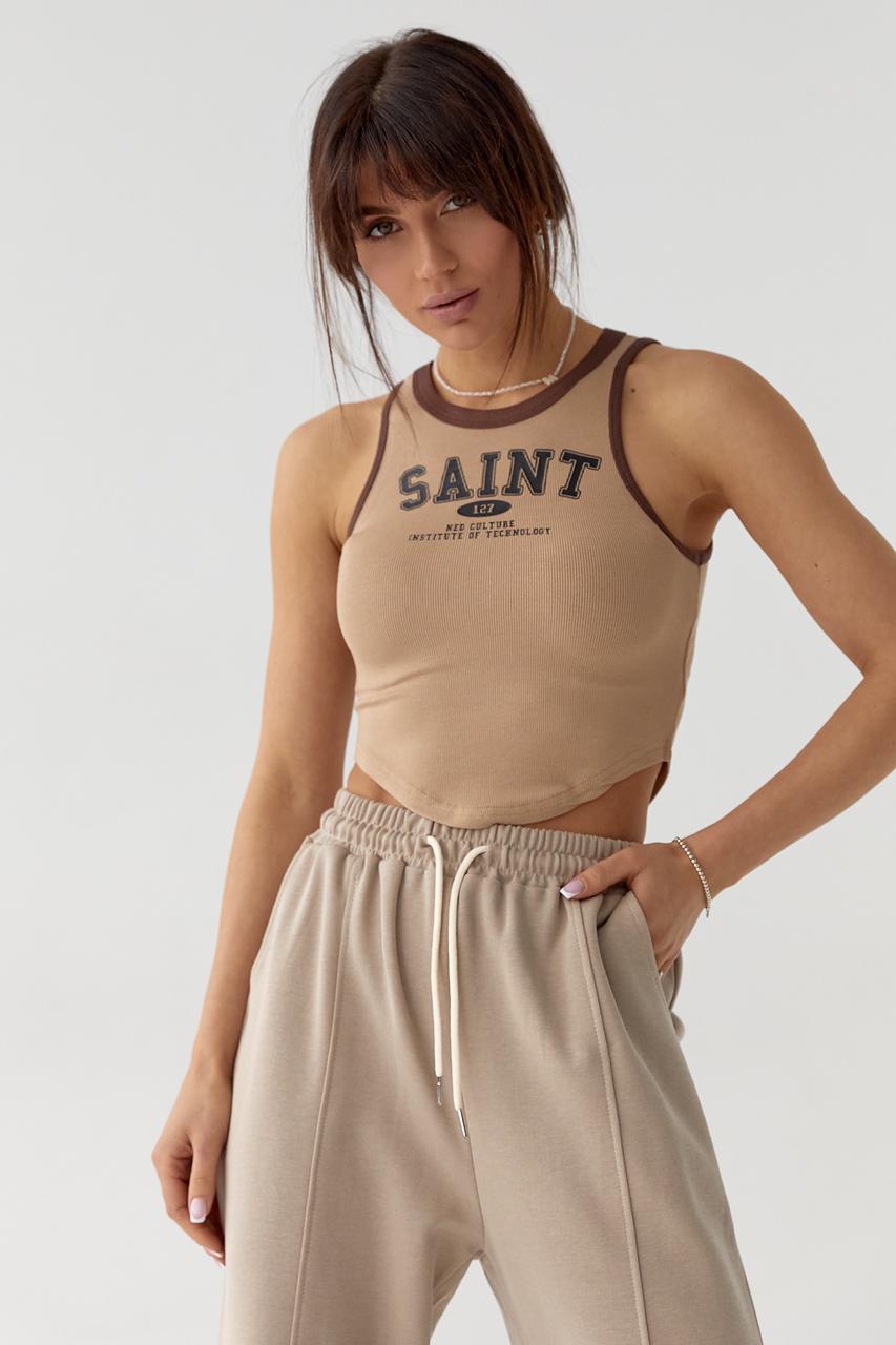 Майка женская Saint с полукруглым низом M Кофейный (10347920)