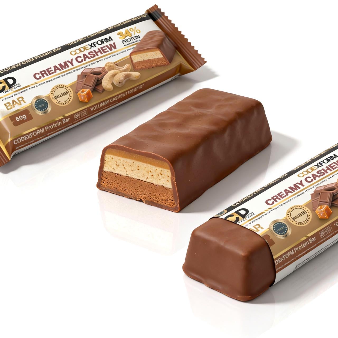 Протеиновый батончик CODExFORM Creamy Cashew без сахара 34% протеина (2970549137) - фото 3 Протеиновый батончик CODExFORM Creamy Cashew без сахара 34% протеина (2970549137) - фото 3