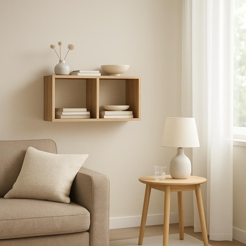 Стелаж настінно-підлоговий модульний MEBLIBUD KUB 2 секції Дуб сонома - фото 3 Стелаж настінно-підлоговий модульний MEBLIBUD KUB 2 секції Дуб сонома - фото 3