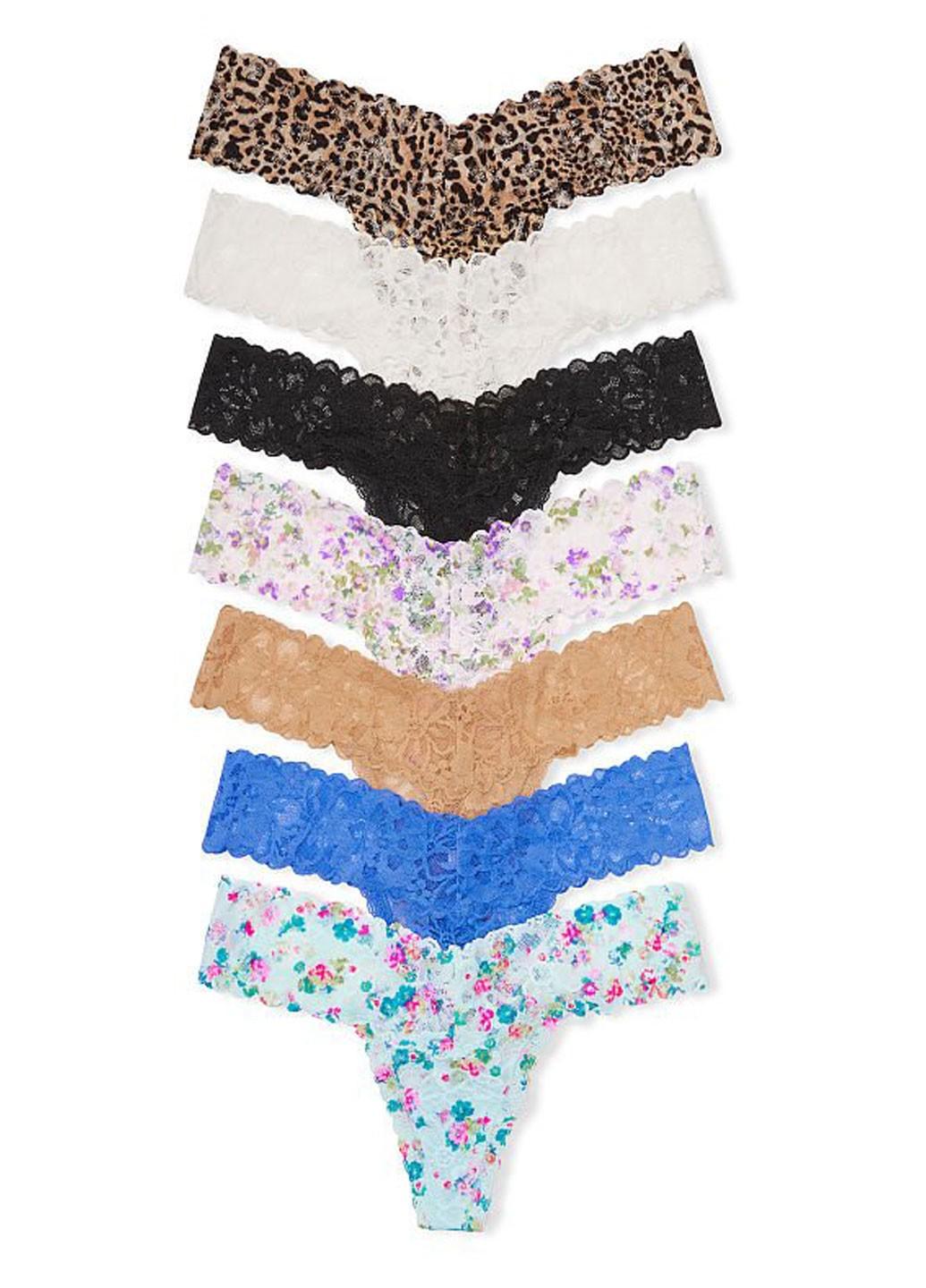 Набор женских трусов Victoria's Secret 3560000140788QBHS S 7 шт. Разноцветный (54324499)