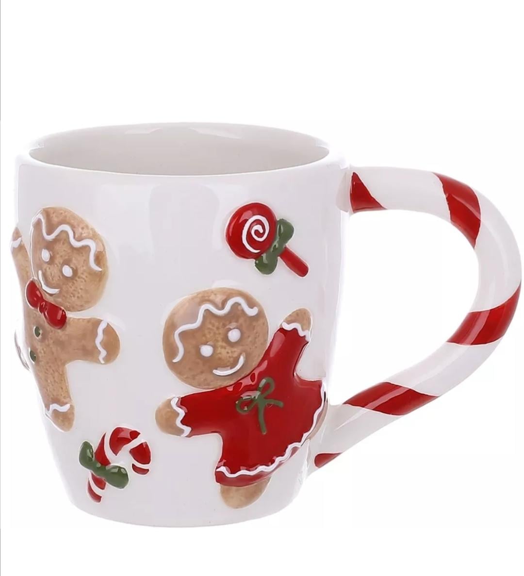 Кружка новогодняя BonaDi Веселые пряники керамическая 400 мл (834-381)
