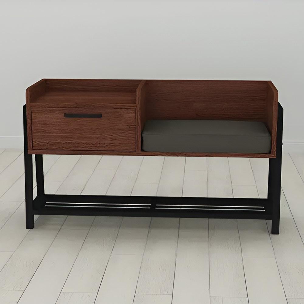 Банкетка с тумбочкой Ferrum-decor Бланка металл/ДСП 16 мм 540x1000x320 мм Черный/Венге (FRD-105310)