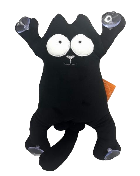 Мягкая игрушка Копица Сувенир на присосках Котик 31 см Черный (00284-13)