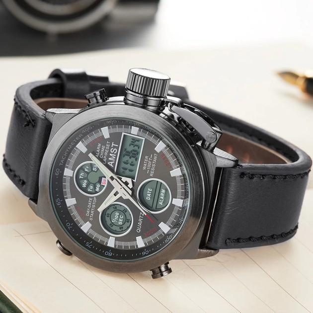 Часы мужские AMST AM3003 ударопрочные Черный (2104618451) - фото 7 Часы мужские AMST AM3003 ударопрочные Черный (2104618451) - фото 7