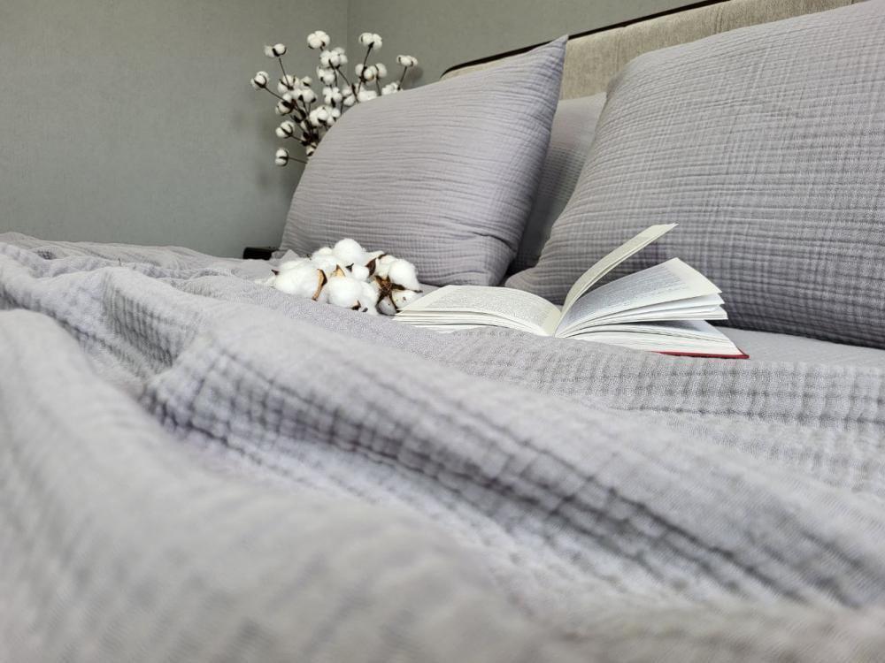 Покрывало муслин 160x220 см Smoke grey (11067) - фото 6