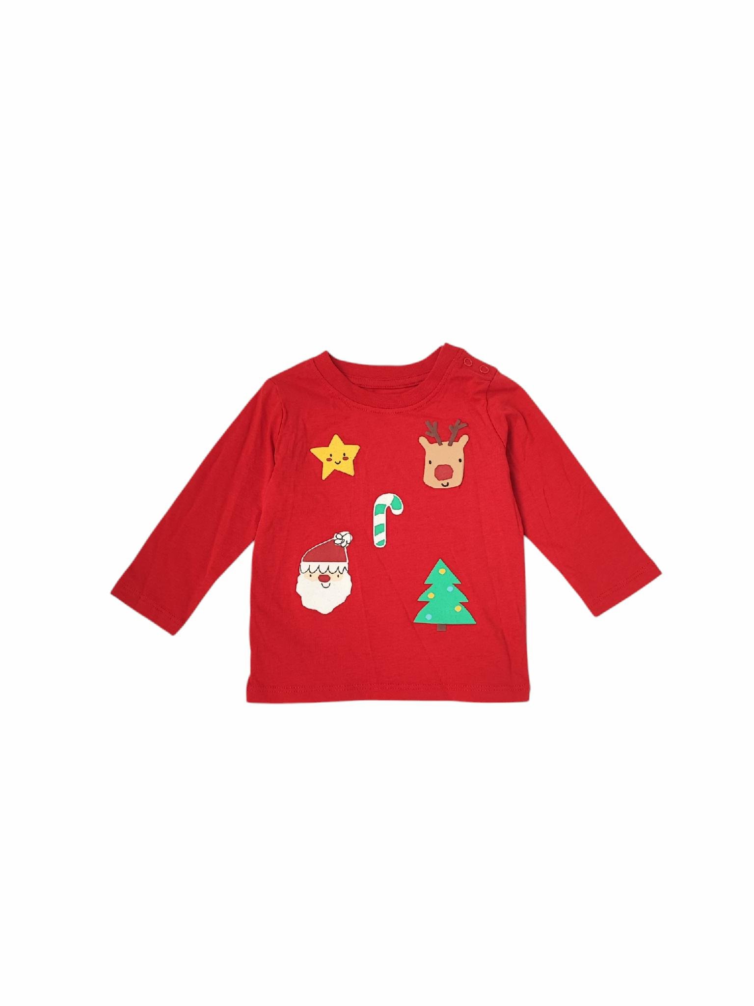 Лонгслів для новонароджених новорічний PRIMARK 68 см Червоний (25101062B)
