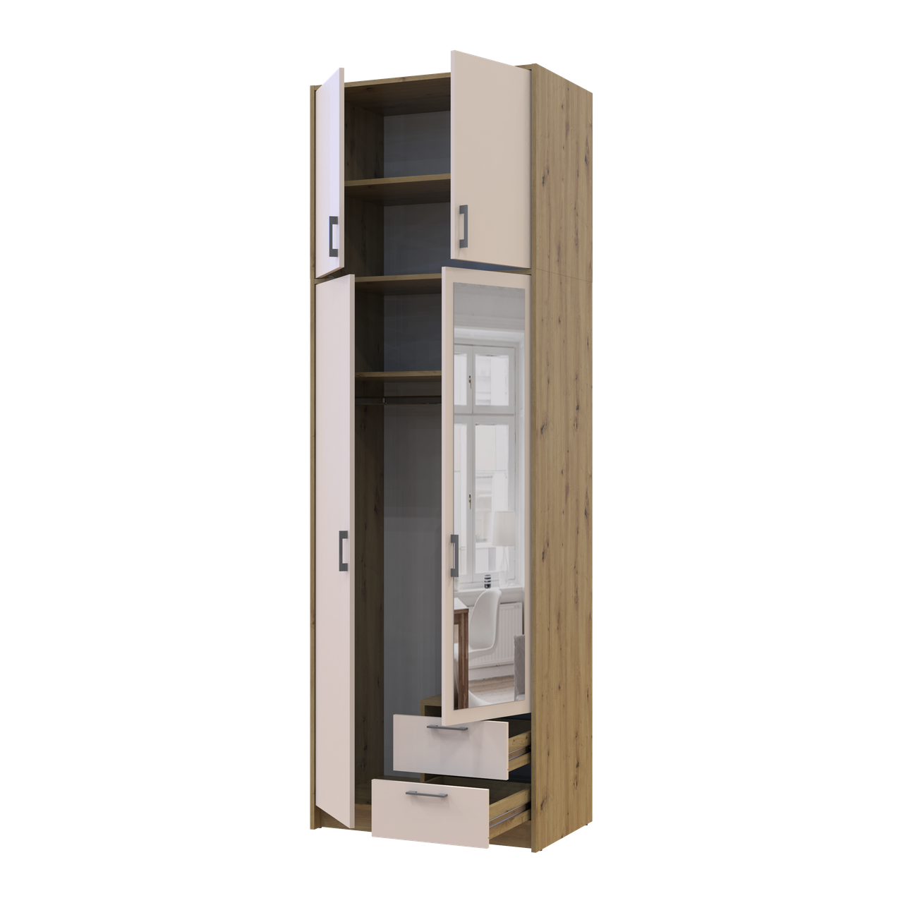 Антресоль висока Doros Ронді 2 ДСП 82х52х65 см Дуб Артізан/Кашемір (41516181) - фото 8 Антресоль висока Doros Ронді 2 ДСП 82х52х65 см Дуб Артізан/Кашемір (41516181) - фото 8