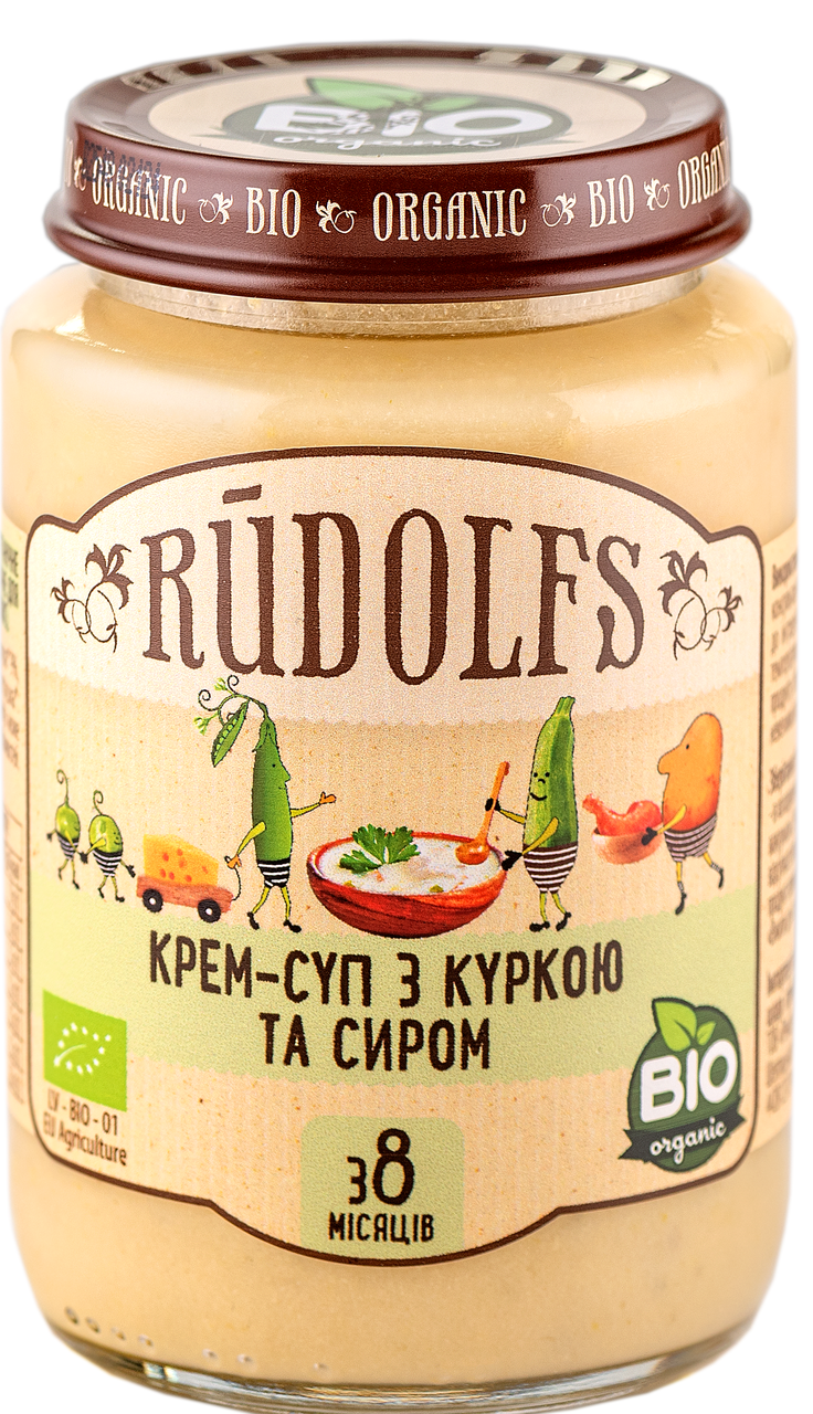 Пюре Rudolfs Крем-суп с курицей и творогом органическое от 8 месяцев 190 г
