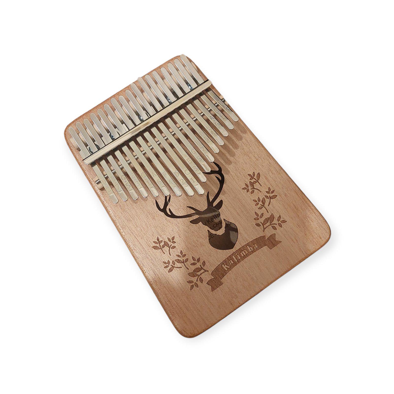 Калімба на 17 язичків з гравіюванням Олень Бежевий (K-17-06B)