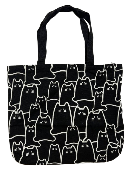 Эко-сумка шоппер на змейке Котики 25х35 см Черно-белый (1326) Эко-сумка шоппер на змейке Котики 25х35 см Черно-белый (1326)