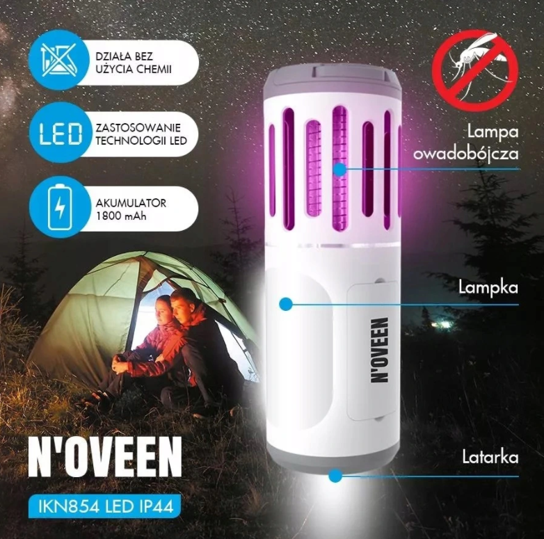 Акумуляторний ліхтар від комах Noveen IKN854 LED IP44 - фото 2