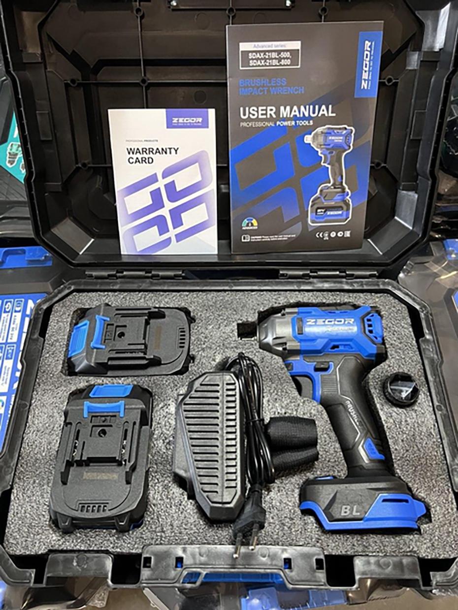 Гайковерт ударный аккумуляторный Zegor SDAX-21BL-500 21V Advanced 2 батареи бесщеточный двигатель/реверс/с подсветкой - фото 10 Гайковерт ударный аккумуляторный Zegor SDAX-21BL-500 21V Advanced 2 батареи бесщеточный двигатель/реверс/с подсветкой - фото 10