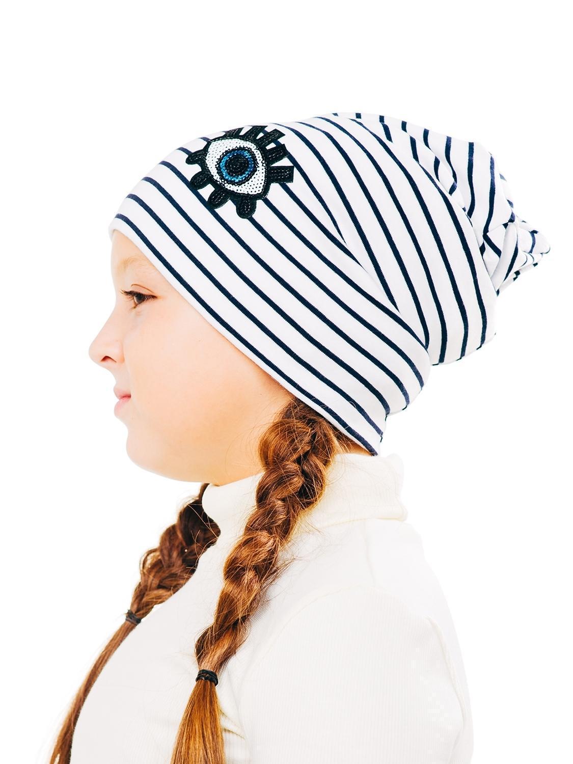 Шапка демісезонна Smil р. 53 смужка Біло-синя