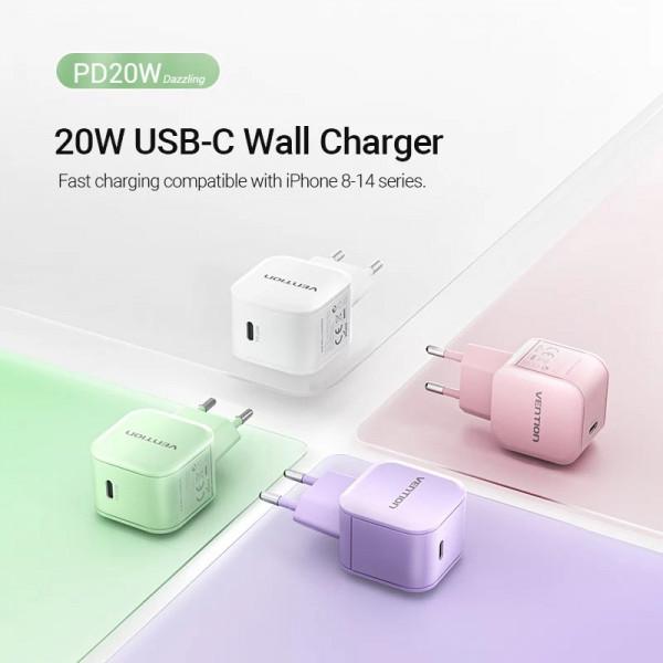 Зарядное устройство Vention 1xUSB-C 20W PD 3.0/QC 3.0 Purple (FEJV0-EU) - фото 3 Зарядное устройство Vention 1xUSB-C 20W PD 3.0/QC 3.0 Purple (FEJV0-EU) - фото 3