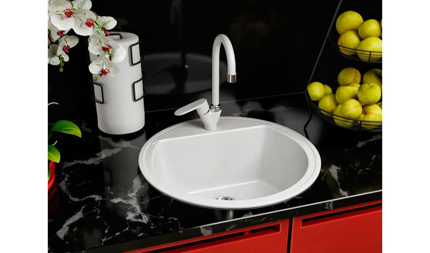 Гранітна кухонна мийка Lexona Ella Білий - фото 3 Гранітна кухонна мийка Lexona Ella Білий - фото 3