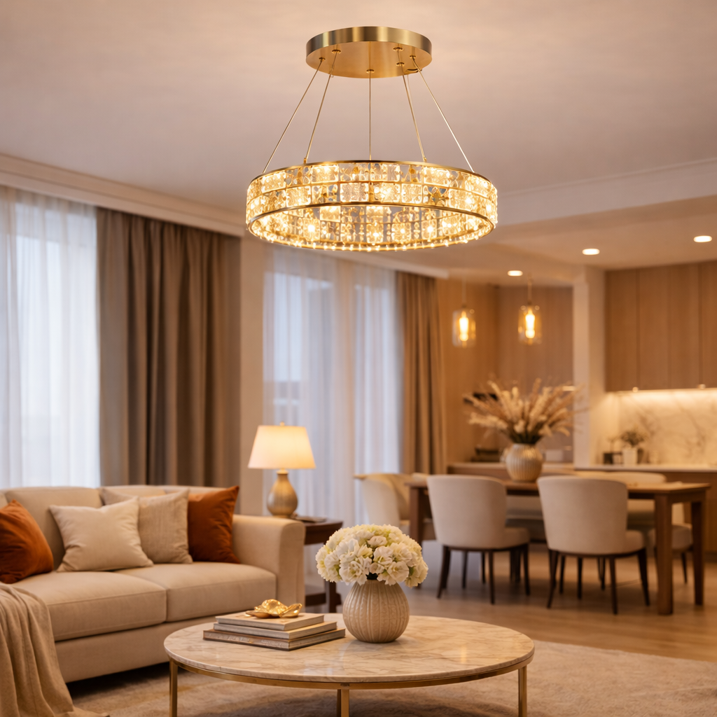 Люстра Crystal Halo LED 3 режима 38W (20142/500GD)